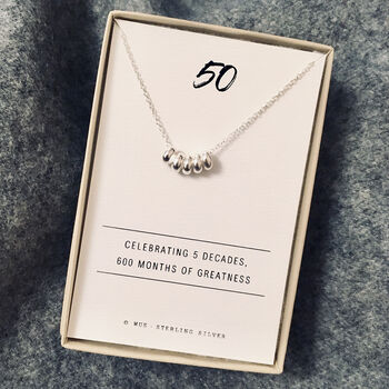 50th Birthday Gift Silver Necklace, 2 of 4