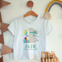 Personalised Bunny Design Kids Easter T Shirt With Name, thumbnail 1 of 6