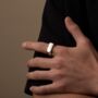 Personalised Irregular Silver Unisex Signet Ring, thumbnail 6 of 11
