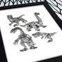 Dinosaur Sketches Poster Print, thumbnail 3 of 3