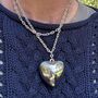 Lucky In Love Extra Long Puffy Heart Chain Necklace, thumbnail 1 of 4