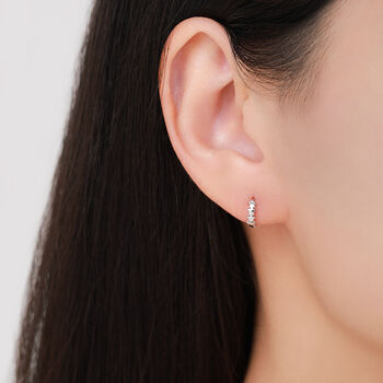 Star Motif Huggie Hoop Earrings In Sterling Silver, 6 of 12