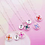 Birthstone Hugs And Kisses Charm Necklace, thumbnail 1 of 12