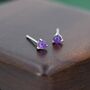 Natural Purple Amethyst Stud Earrings, thumbnail 4 of 10