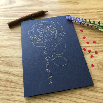Personalised Gold Foil Rose Flower Birthday Card, 6 of 12
