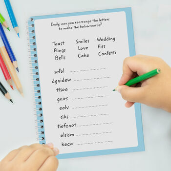 Personalised Wedding Activity And Colouring Book For Kids, 5 of 11