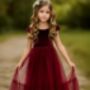Noel In Burgundy~ Party Or Flower Girl Dress, thumbnail 1 of 4