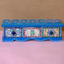 Three Drawer Blue Mosaic Wooden Spice Box, thumbnail 1 of 6