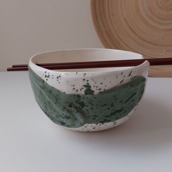 Handmade Ceramic Noodle Bowl, Pottery Ramen Bowl, 2 of 5