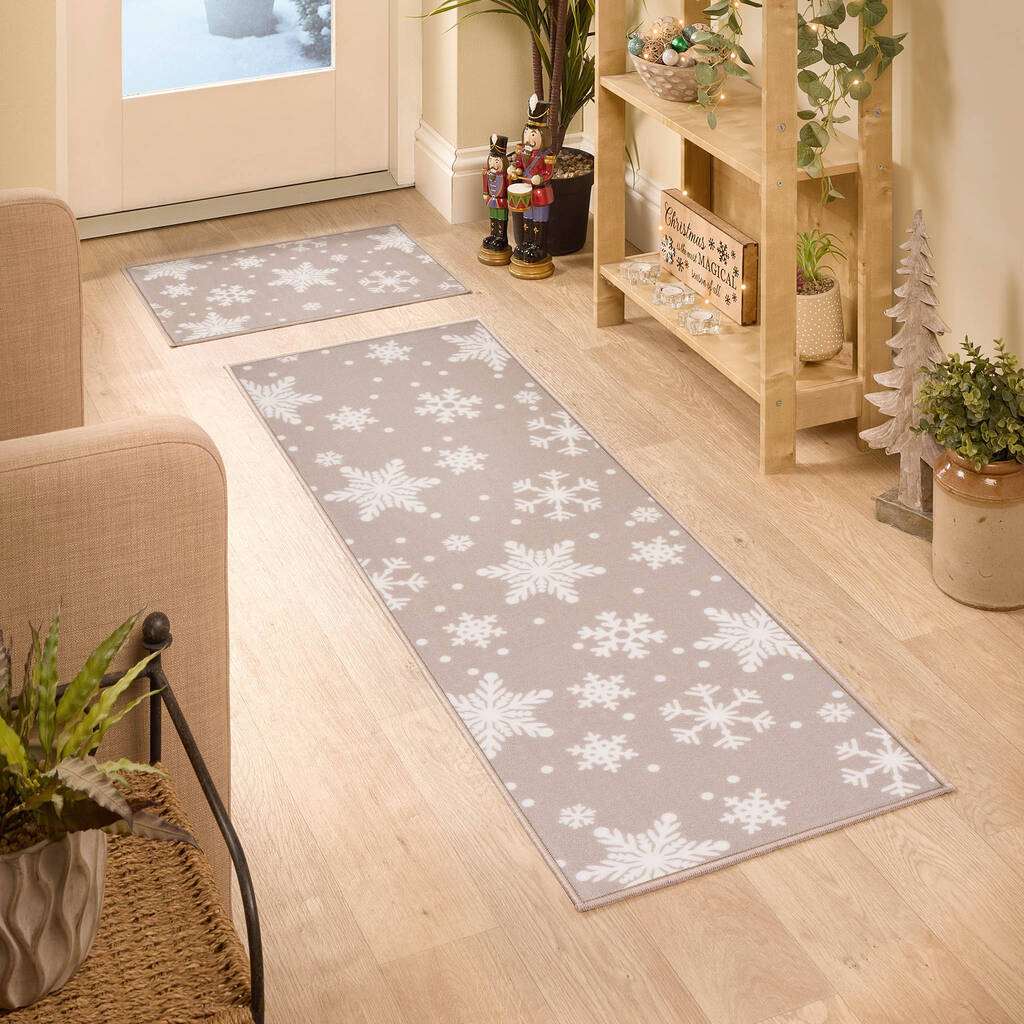 Floormatters Printed Natural Snowflake 2pcs 40x60 And 50x150, 1 of 7