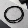 Men's Personalised Special Date Slim Woven Double Strand Leather Bracelet, thumbnail 1 of 5