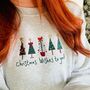 Five Festive Trees Embroidered Sweatshirt, thumbnail 3 of 5