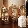 Three Gold Ceramic Tealight Dutch Houses, thumbnail 4 of 5