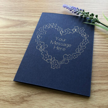 Personalised Heart And Flower Wedding Gold Foil Card, 4 of 12