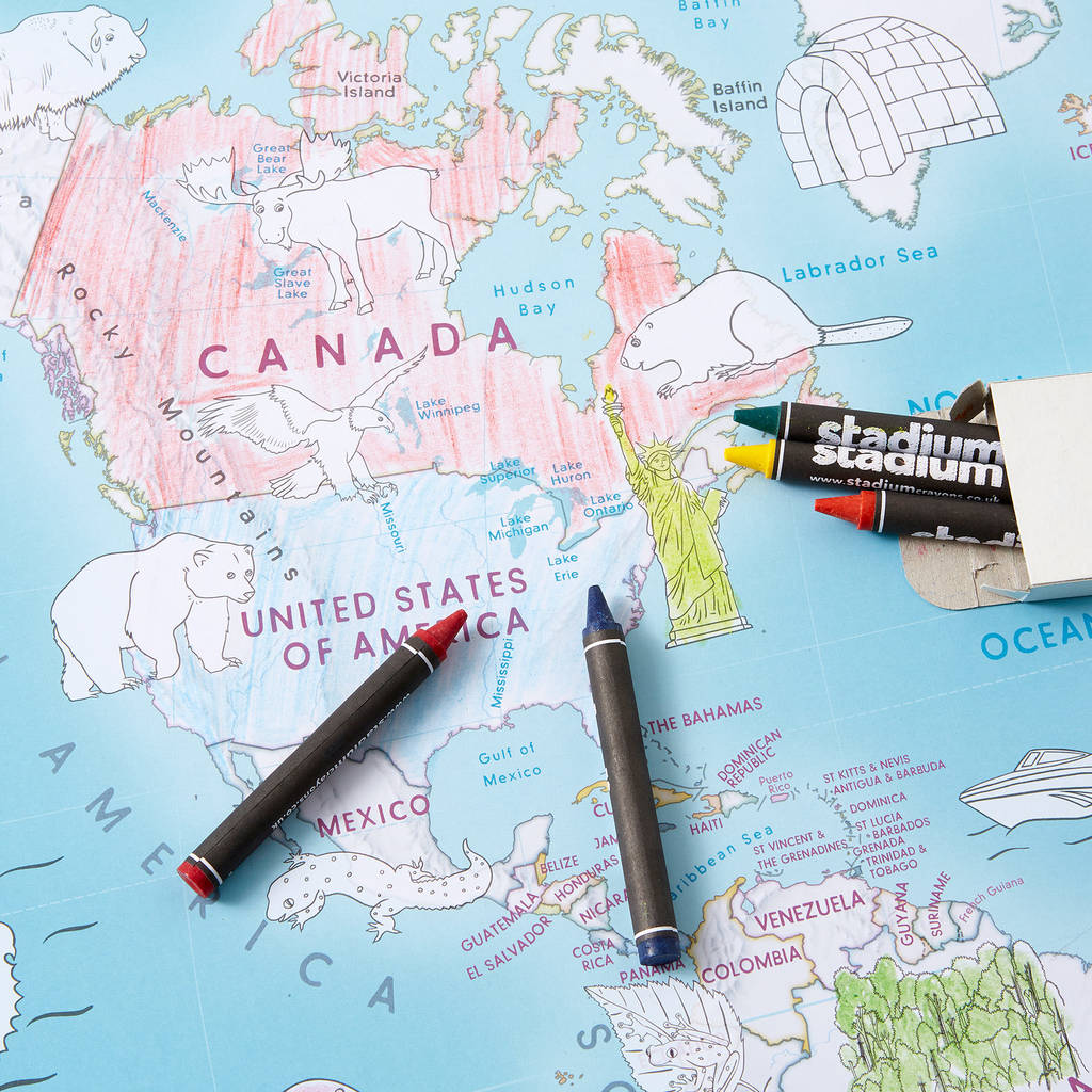 Doodle World Map By Maps International | notonthehighstreet.com