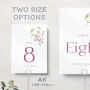 Wedding Table Numbers Cards In Pink Wildflower, thumbnail 2 of 3