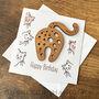 Birthday Card With Wooden Cat Knitting Needle Gauge, thumbnail 2 of 7
