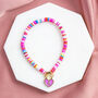 Personalised Enamel Heart Colourful Stretch Bracelet, thumbnail 1 of 5
