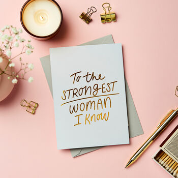 Strongest Woman Foil Embossed Card, 4 of 6