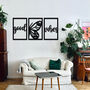 Butterfly Wooden Panels Uplifting Three Piece Wall Art, thumbnail 1 of 9