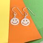 Sterling Silver Smiley Face Earrings, thumbnail 1 of 4