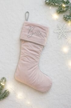 Velvet Personalised Christmas Stocking, 3 of 6