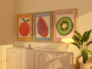 Kitchen Fruit Wall Art Set Of Three, 3 of 3