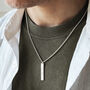 Men's Sterling Silver Handwriting Tag Necklace, thumbnail 2 of 5