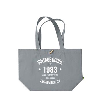 Organic Large Shoulder Bag 21/30/40/50/60 Birthday Gift, 3 of 5