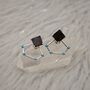 Raw Black Onyx, Turquoise Sterling Silver Earrings, thumbnail 4 of 8