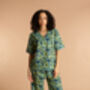 Indian Cotton Lime Patchouli Print Pyjama Set, thumbnail 1 of 4