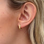 18ct Gold Plated Bead Trim Scoop Hoop Earring, thumbnail 1 of 6