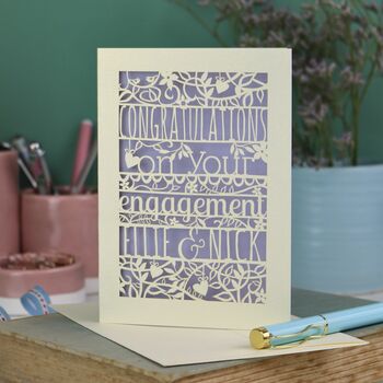 Personalised Papercut Floral Engagement Card, 6 of 7