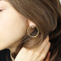Modern 18ct Gold Handmade 'Luna' Circle Stud Earrings, thumbnail 1 of 3