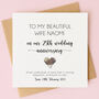 Personalised 25th Anniversary Card With Silver Heart, thumbnail 1 of 7