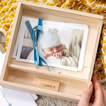 Personalised Wooden Baby Memory Box, 3 of 11