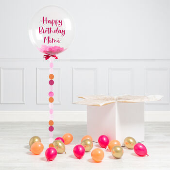 Personalised Flamingo Pink Circle Bubble Balloon, 2 of 2