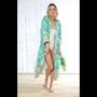 Malachite Kimono Dressing Gown ~ Mosaic Print Robe, thumbnail 2 of 7