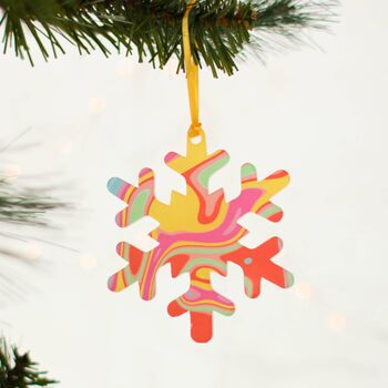 Christmas Tree, Snowflakes, Bright Swirl, Set Of Three, 2 of 3