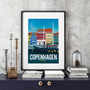 Copenhagen Travel Poster Art Print, thumbnail 1 of 4