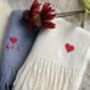 Embroidery Heart Initials Scarf With A Gift Box, thumbnail 3 of 7