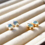 Aquamarine Gemstone Stud Earrings, thumbnail 1 of 10