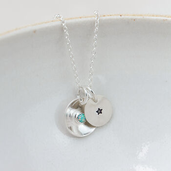 Sterling Silver Boho Birthstone Pendant, 3 of 8