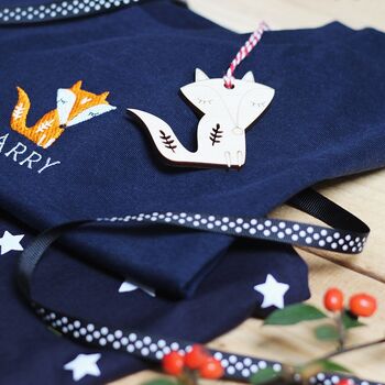 Personalised Embroidered Christmas Nordic Fox Pyjamas, 9 of 9