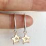Silver And Rose Gold Vermeil Star Hoop Earrings, thumbnail 2 of 3