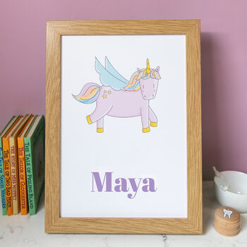 Personalised Children's Unicorn Print Frame Optional, 3 of 3