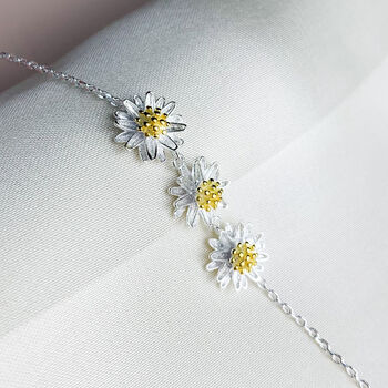 Sterling Silver Daisy Chain Bracelet, 3 of 5