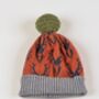 Mens Knitted Lambswool Hat Stag Head Design, thumbnail 7 of 8