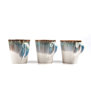 Blue V Shaped Handmade Porcelain Mug, 3 of 9