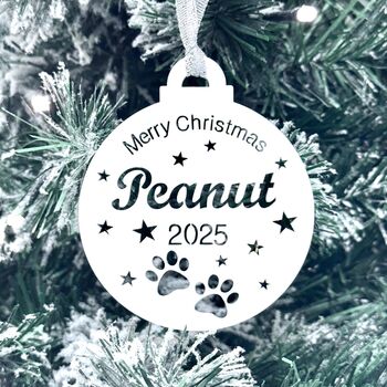 Pet Personalised Christmas Tree Bauble For Dog Or Cat, 3 of 8